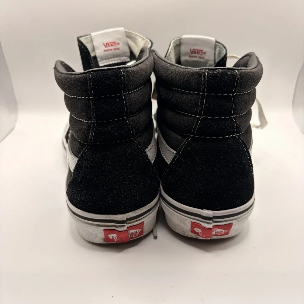 VANS Sk8-Hi High Top Suede Sneakers Black White Womens 8 Mens 6.5 VN0A32R3L2D